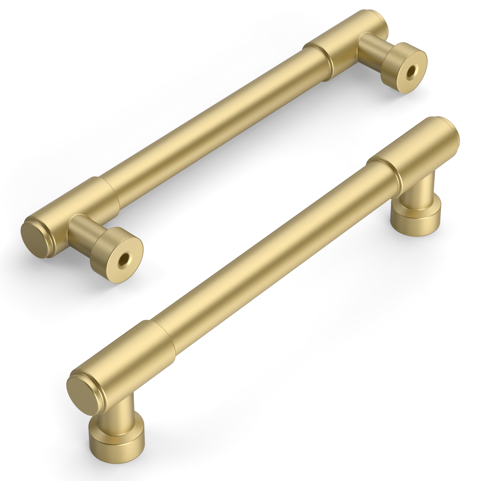 DESIGN4592 Matte Black Stepped Cabinet Handles | Heavy-Duty Modern Cylindrical Pulls (5" / 128mm)