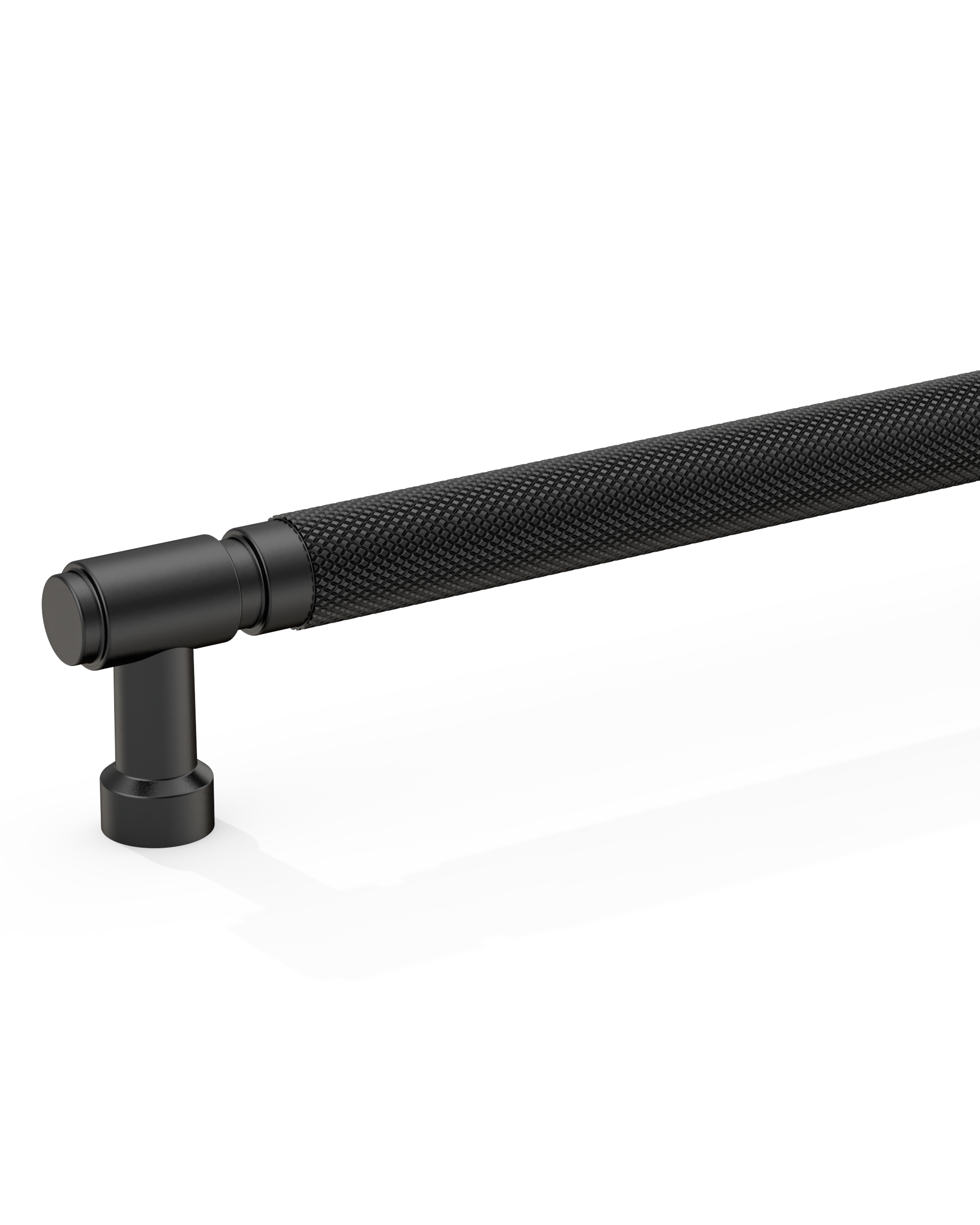 DESIGN4602 Solid Metal Knurled Handles | Charcoal Gray & White Cabinets (5", Satin Nickel)