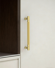 DESIGN4602 Solid Metal Knurled Handles | Charcoal Gray & White Cabinets (5", Satin Nickel)