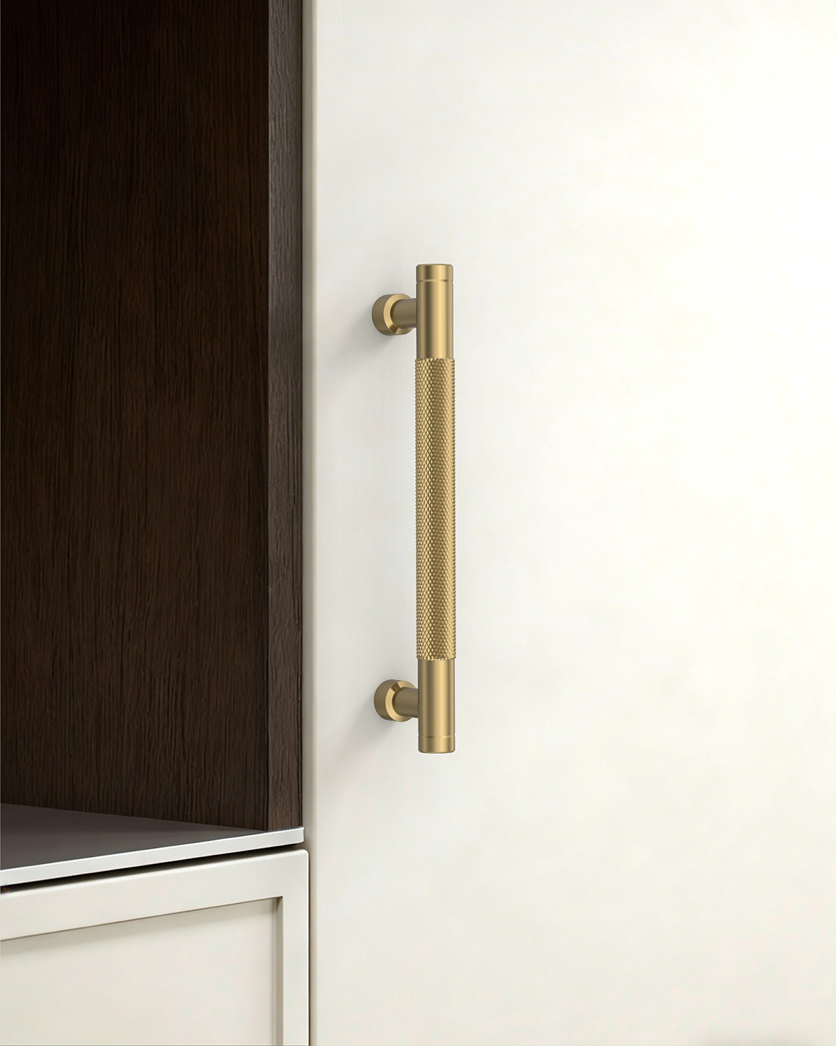 DESIGN4483 Brushed Gold Knurled Cabinet Handles - Heavy-Duty Modern Drawer Pulls (5")