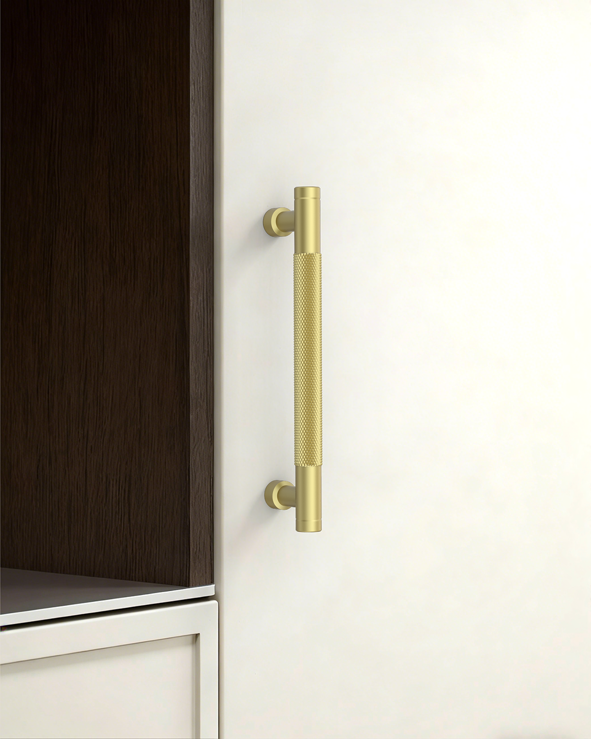 DESIGN4483 Brushed Gold Knurled Cabinet Handles - Heavy-Duty Modern Drawer Pulls (5")