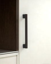 Design4504 Matte Black Solid Metal Concave Bar Pull for Modern Kitchens (5" Hole Center)