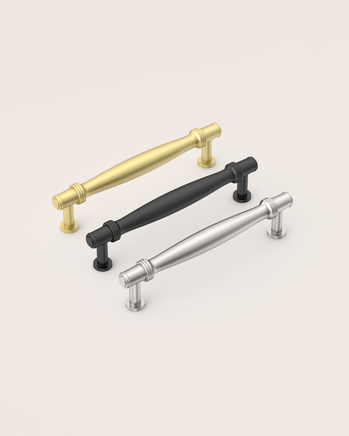 DESIGN4585 Brushed Gold Cabinet Pulls – Modern Organic Tapered Handles for Kitchen Cabinets
