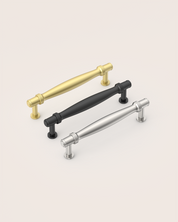 DESIGN4585 Brushed Gold Cabinet Pulls – Modern Organic Tapered Handles for Kitchen Cabinets