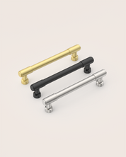 DESIGN4592 Matte Black Stepped Cabinet Handles | Heavy-Duty Modern Cylindrical Pulls (5" / 128mm)