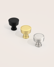 DESIGN4592 Stepped Knobs | Sage Green & White Shaker Cabinets (Champagne Bronze)