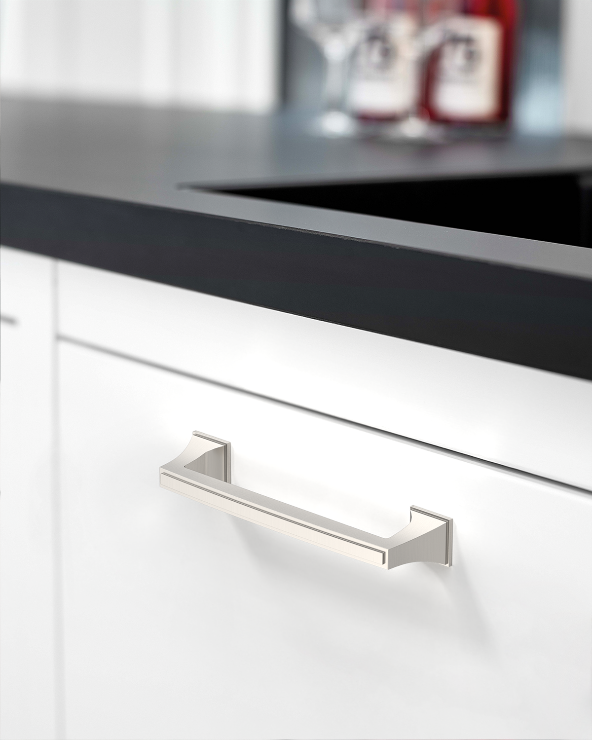 DESIGN3067 Recessed Flat Bar Pull for Luxury Kitchens (5", Brushed Satin Nickel)