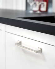 DESIGN3067 Recessed Flat Bar Pull for Luxury Kitchens (5", Brushed Satin Nickel)