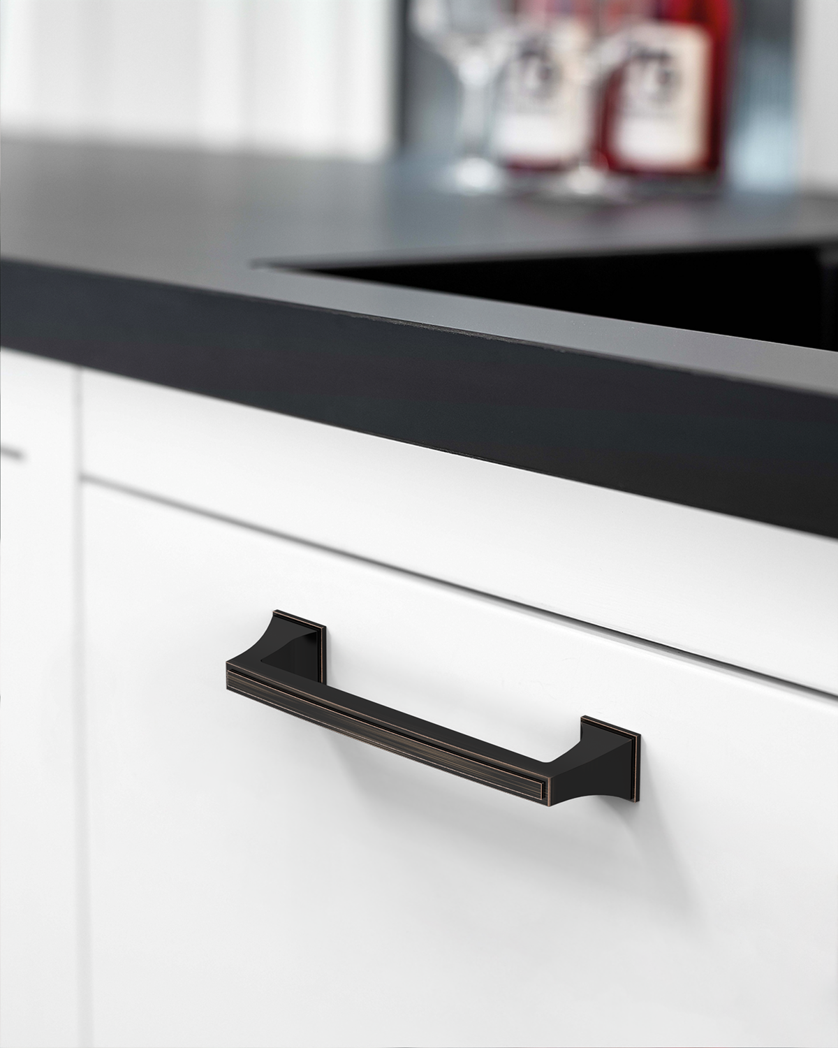 DESIGN3067 Recessed Flat Bar Pull for Luxury Kitchens (5", Brushed Satin Nickel)
