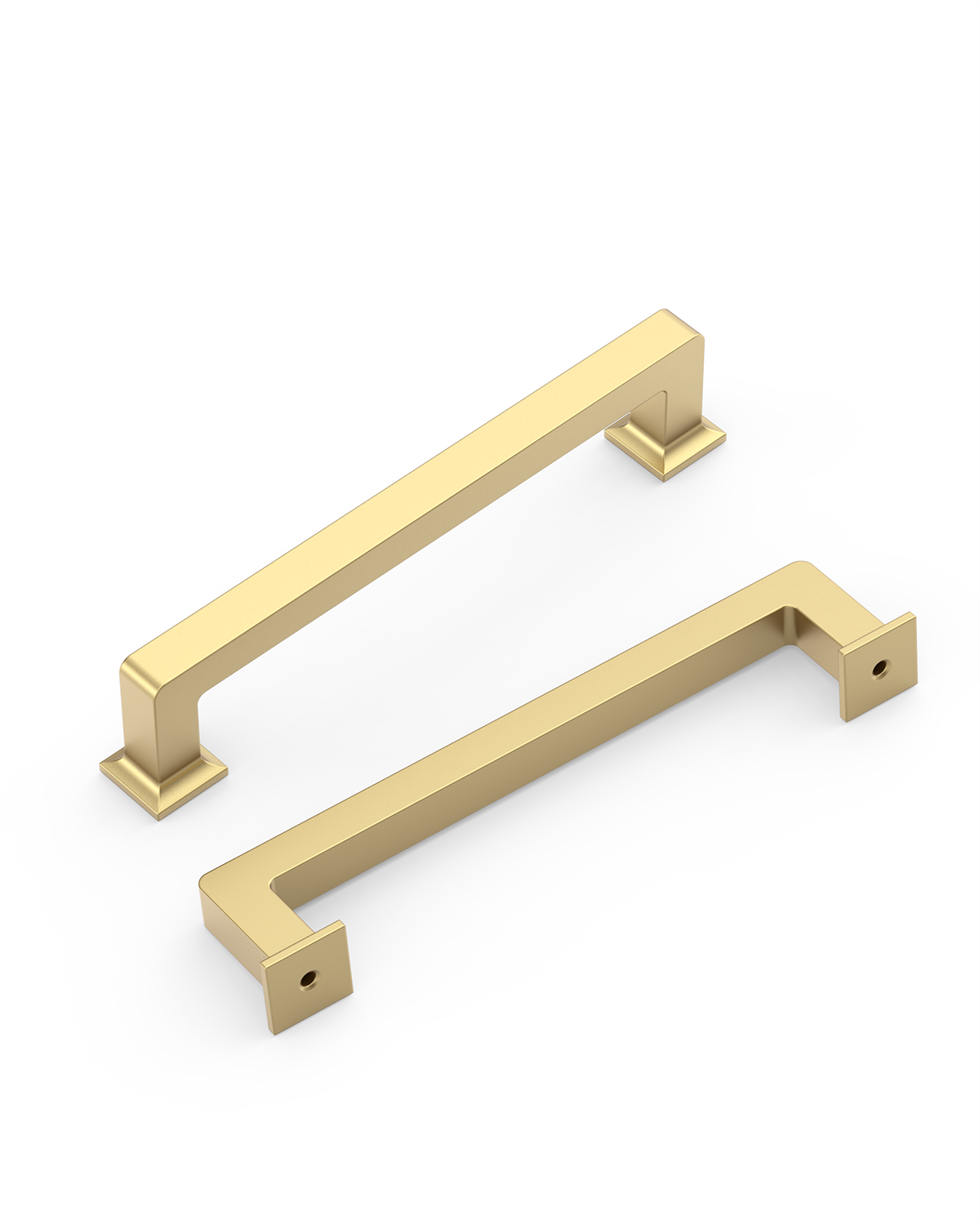 DESIGN3818 Brushed Brass Cabinet Pulls for White Cabinets | Modern Organic Pull, 3.75"