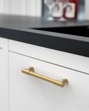 DESIGN4592 Matte Black Stepped Cabinet Handles | Heavy-Duty Modern Cylindrical Pulls (5" / 128mm)