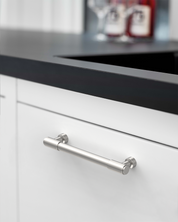 DESIGN4592 Matte Black Stepped Cabinet Handles | Heavy-Duty Modern Cylindrical Pulls (5" / 128mm)