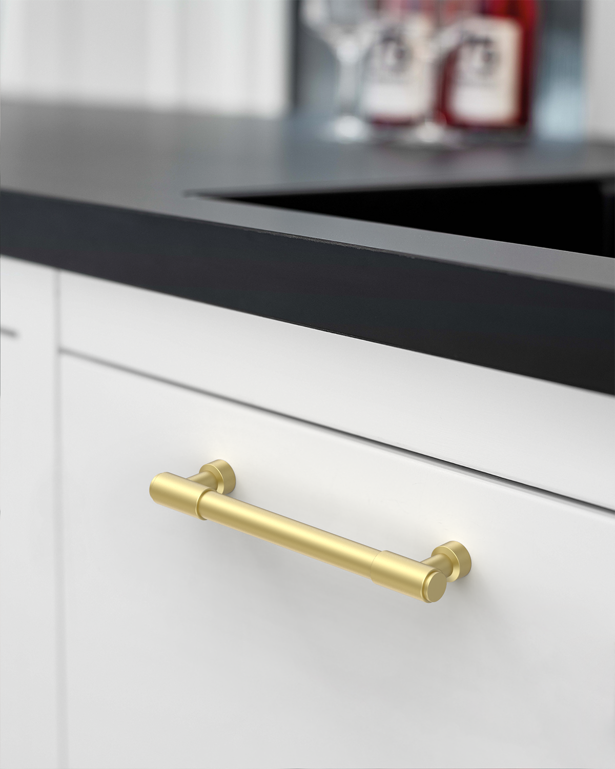 DESIGN4592 Matte Black Stepped Cabinet Handles | Heavy-Duty Modern Cylindrical Pulls (5" / 128mm)