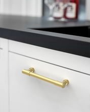 DESIGN4592 Matte Black Stepped Cabinet Handles | Heavy-Duty Modern Cylindrical Pulls (5" / 128mm)