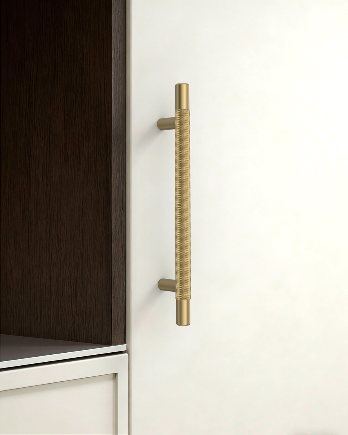 DESIGN6061 Brushed Gold Cabinet Pulls – Rich Minimalist Knurled Handles for Kitchen Cabinets