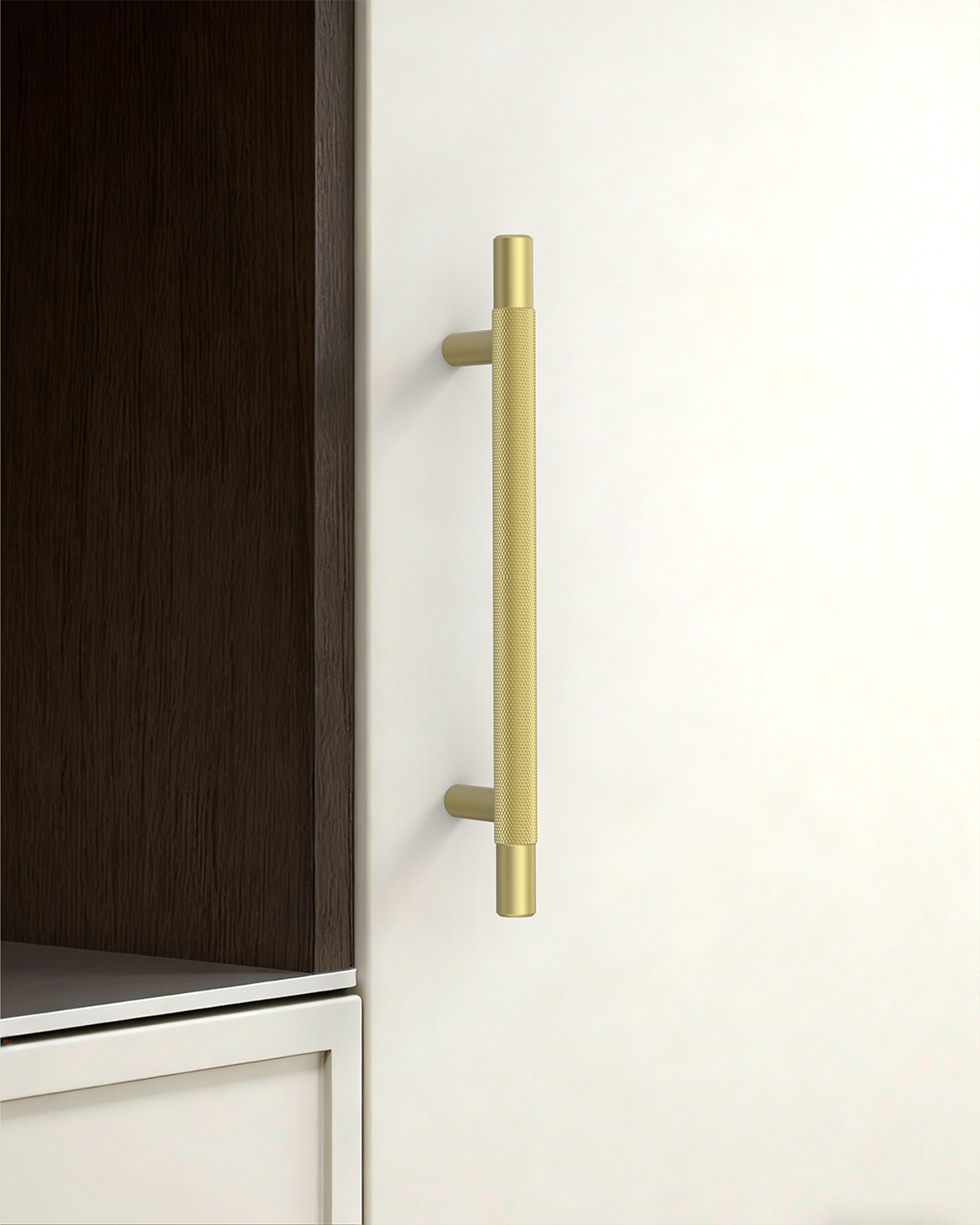 DESIGN6061 Brushed Gold Cabinet Pulls – Rich Minimalist Knurled Handles for Kitchen Cabinets