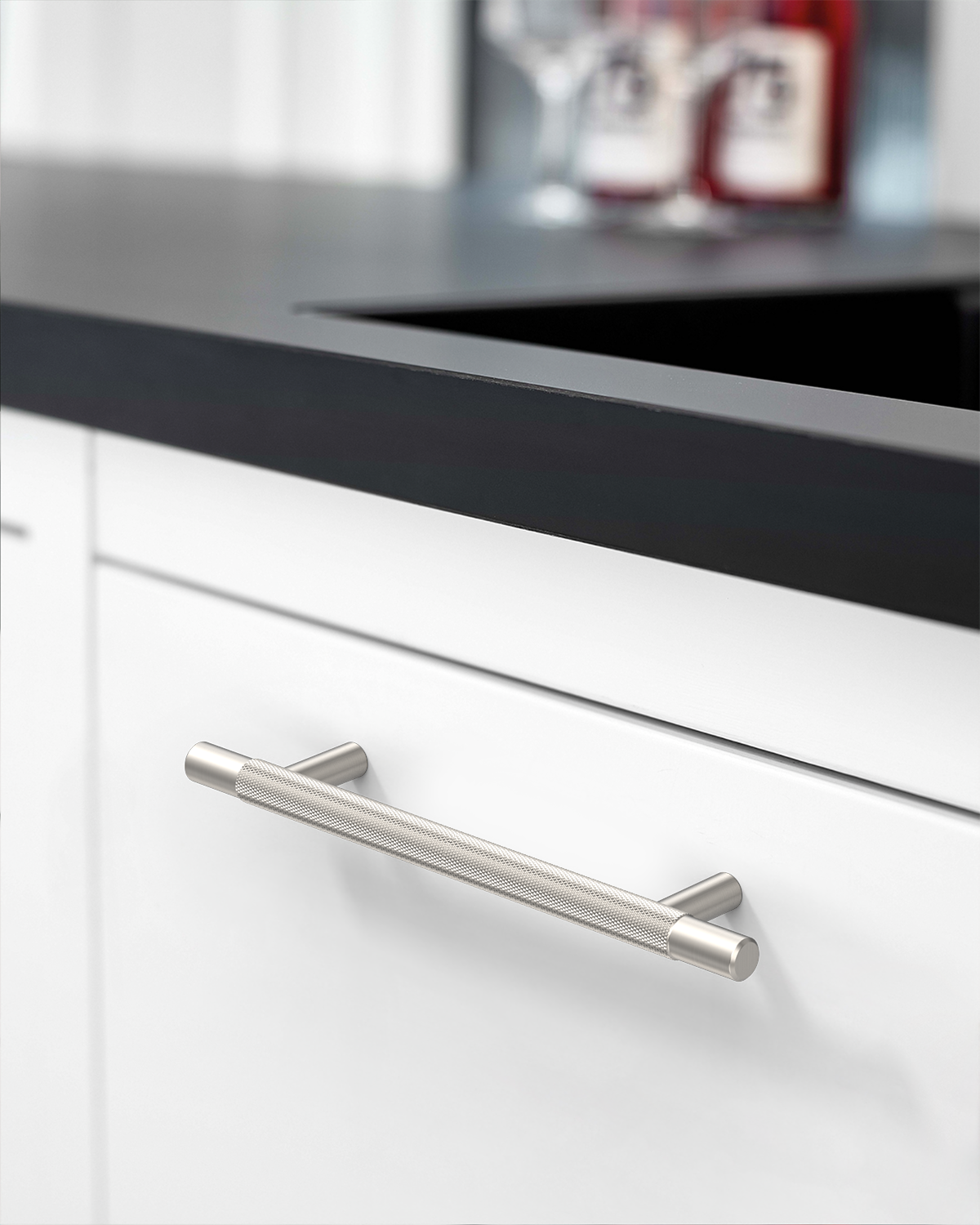 DESIGN6061 Brushed Gold Cabinet Pulls – Rich Minimalist Knurled Handles for Kitchen Cabinets