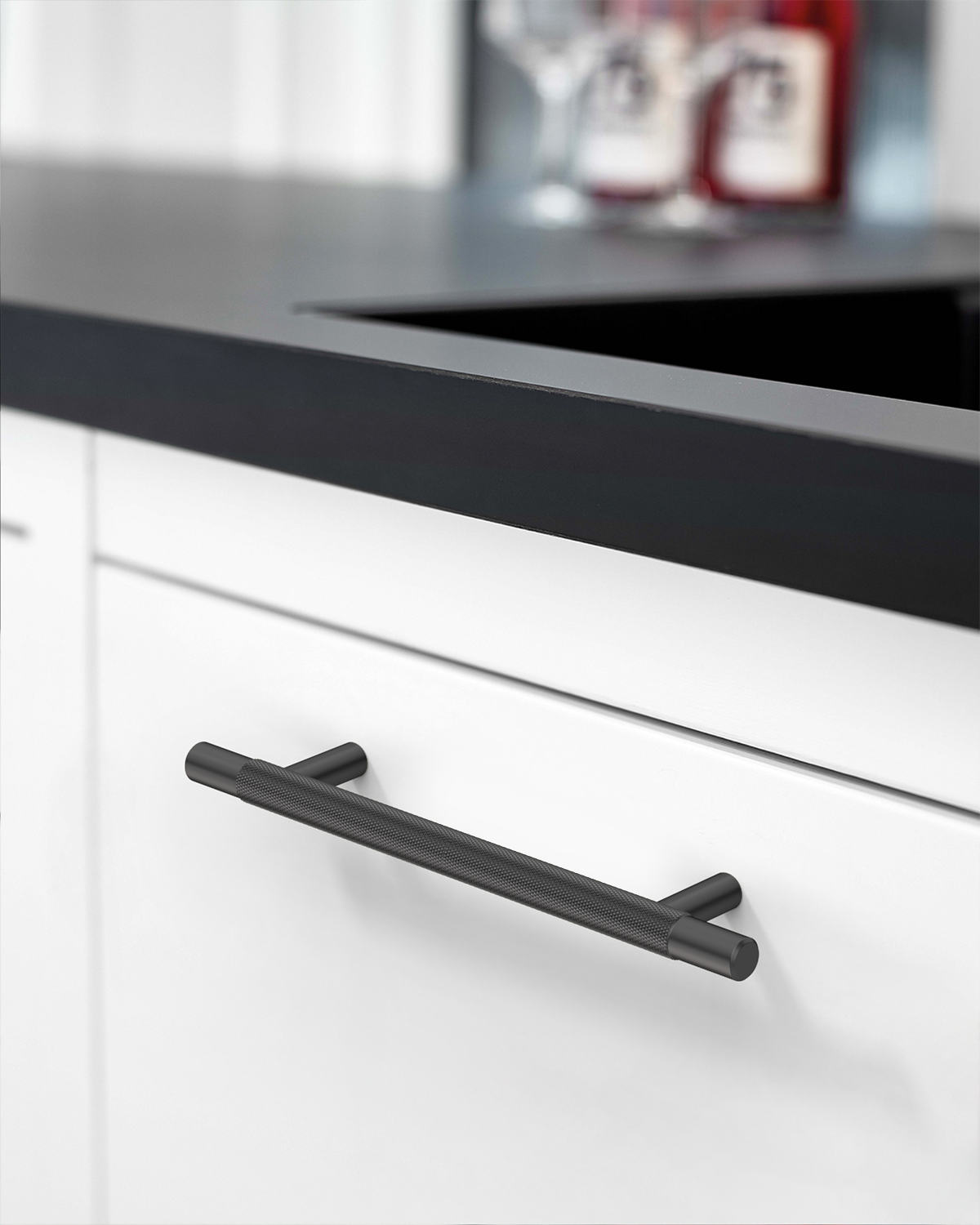 DESIGN6061 Brushed Gold Cabinet Pulls – Rich Minimalist Knurled Handles for Kitchen Cabinets