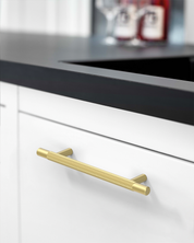 DESIGN6061 Brushed Gold Cabinet Pulls – Rich Minimalist Knurled Handles for Kitchen Cabinets