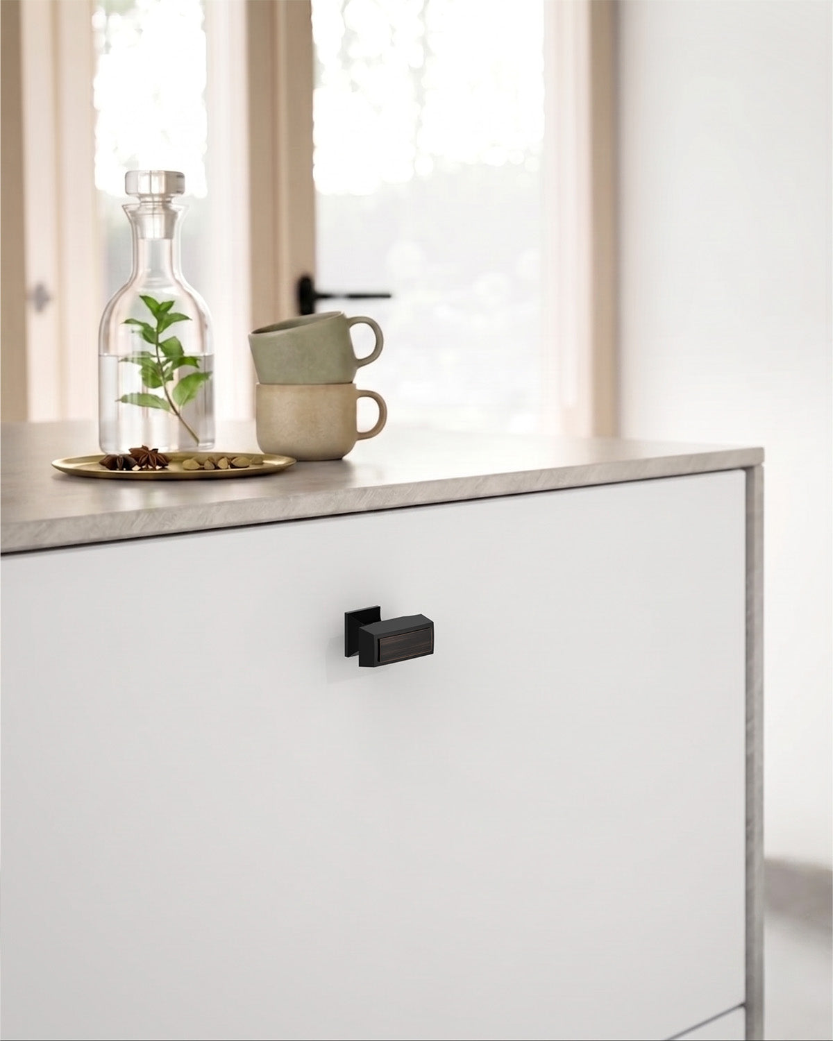 DESIGN3067 Champagne Bronze Cabinet Knobs | 1.4" Round Drawer Pulls for Cabinets & Dressers