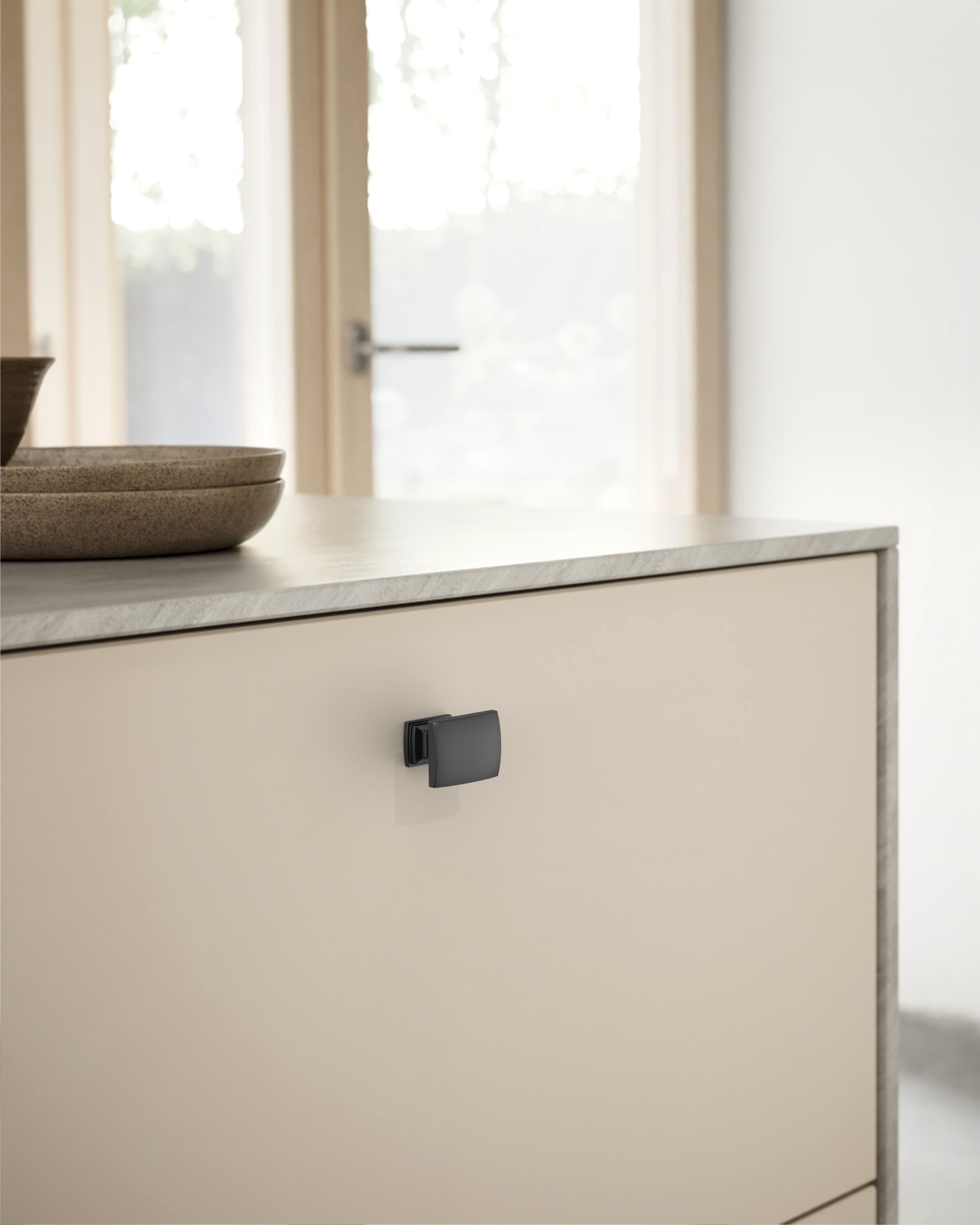 DESIGN2828 Matte Black Square Cabinet Knobs | Single Hole Drawer Knobs for Cabinets