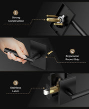 Z004-097Z Matte Black Door Handles with Single Cylinder Deadbolt, Heavy-Duty Solid Zinc Alloy | Passage