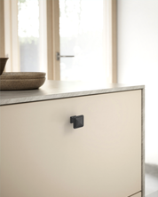 DESIGN1459 Matte Black Pyramid Square Knob for Luxury Kitchens (1" x 1")