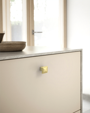 DESIGN1459 Matte Black Pyramid Square Knob for Luxury Kitchens (1" x 1")