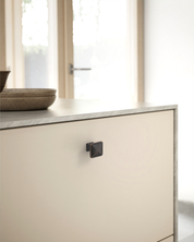 DESIGN1459 Matte Black Pyramid Square Knob for Luxury Kitchens (1" x 1")