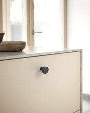 DESIGN4592 Stepped Knobs | Sage Green & White Shaker Cabinets (Champagne Bronze)