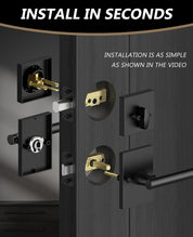 Z004-097Z Matte Black Door Handles with Single Cylinder Deadbolt, Heavy-Duty Solid Zinc Alloy | Passage