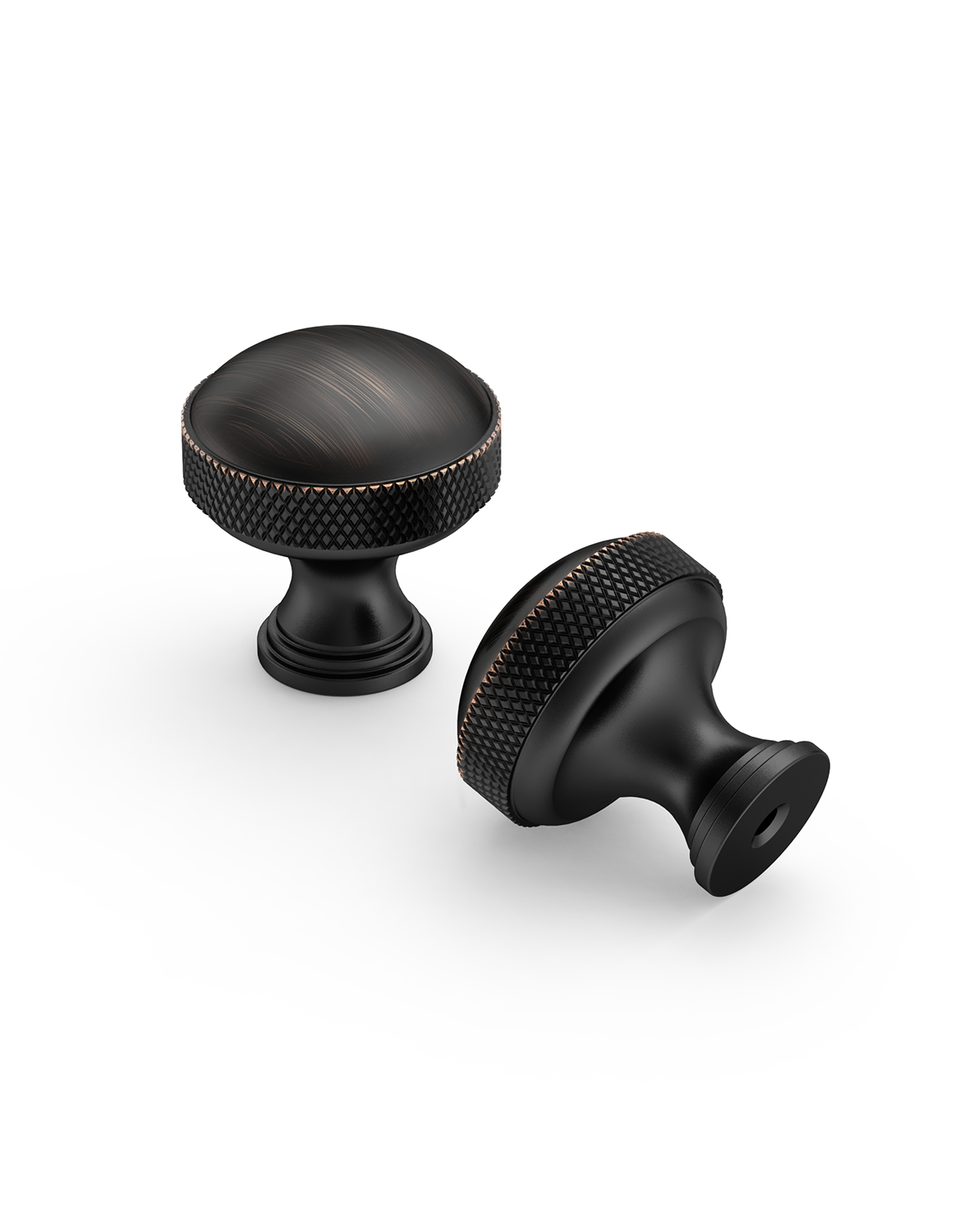 DESIGN4602 Modern Organic Champagne Bronze Cabinet Knobs – Diamond Knurled Domed Drawer Pulls