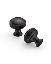 DESIGN4602 Modern Organic Champagne Bronze Cabinet Knobs – Diamond Knurled Domed Drawer Pulls
