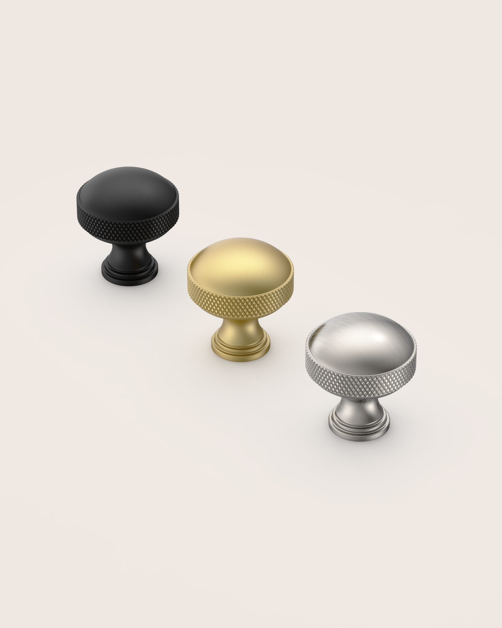 DESIGN4602 Modern Organic Champagne Bronze Cabinet Knobs – Diamond Knurled Domed Drawer Pulls