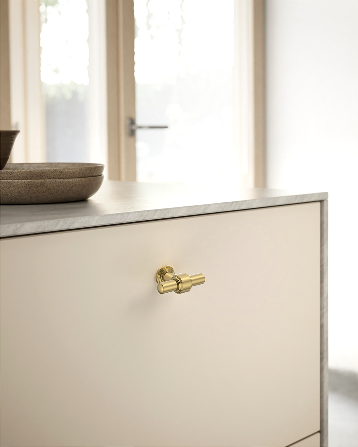 DESIGN2249 Modern Retro Stepped T-Bar Cabinet Knobs