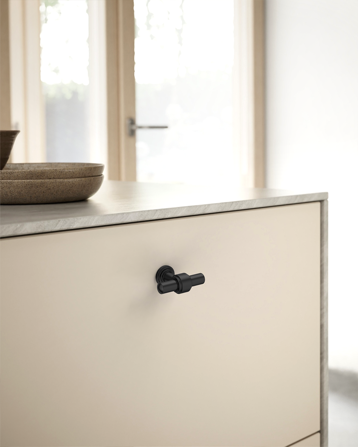 DESIGN2249 Modern Retro Stepped T-Bar Cabinet Knobs