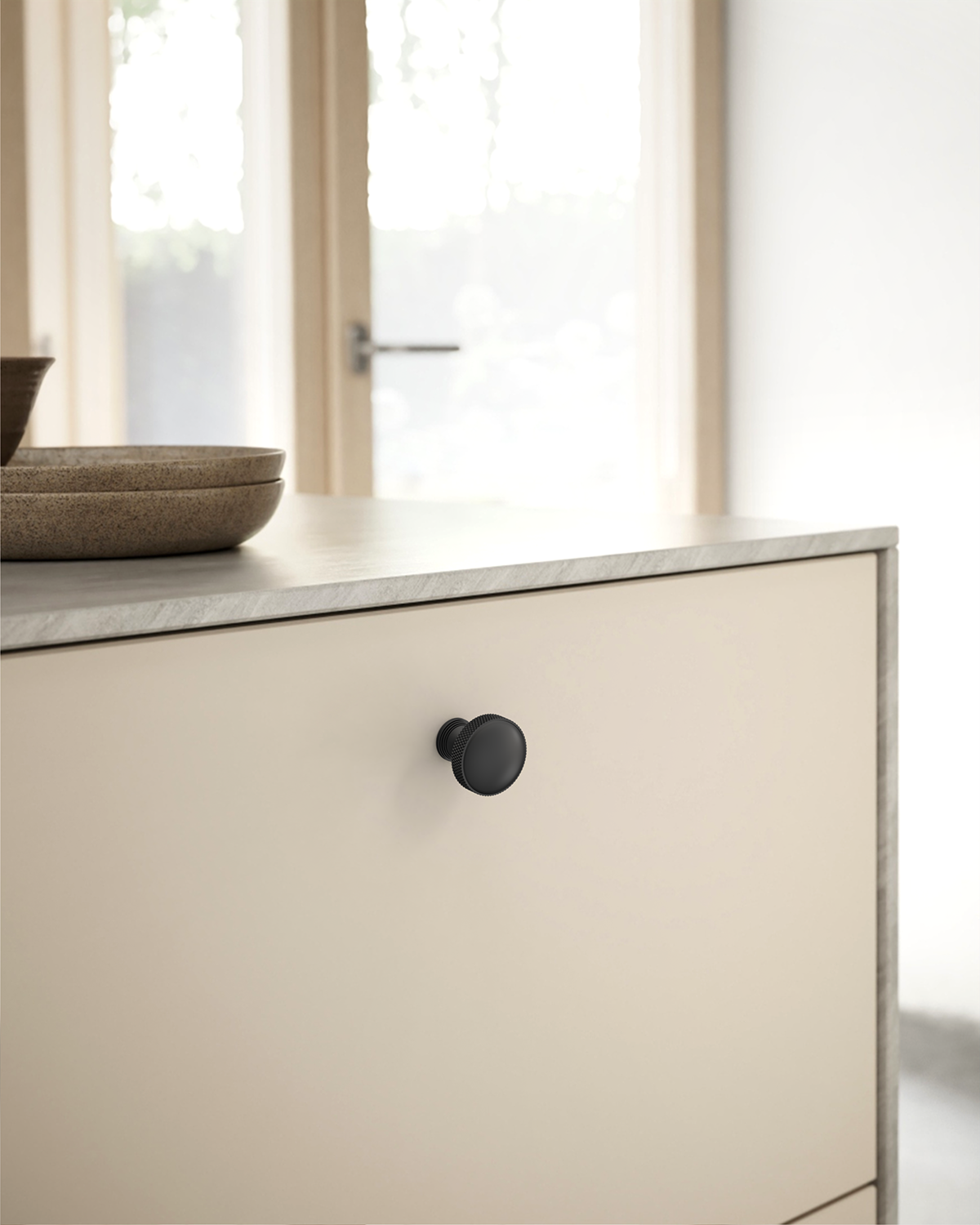 DESIGN4602 Modern Organic Champagne Bronze Cabinet Knobs – Diamond Knurled Domed Drawer Pulls