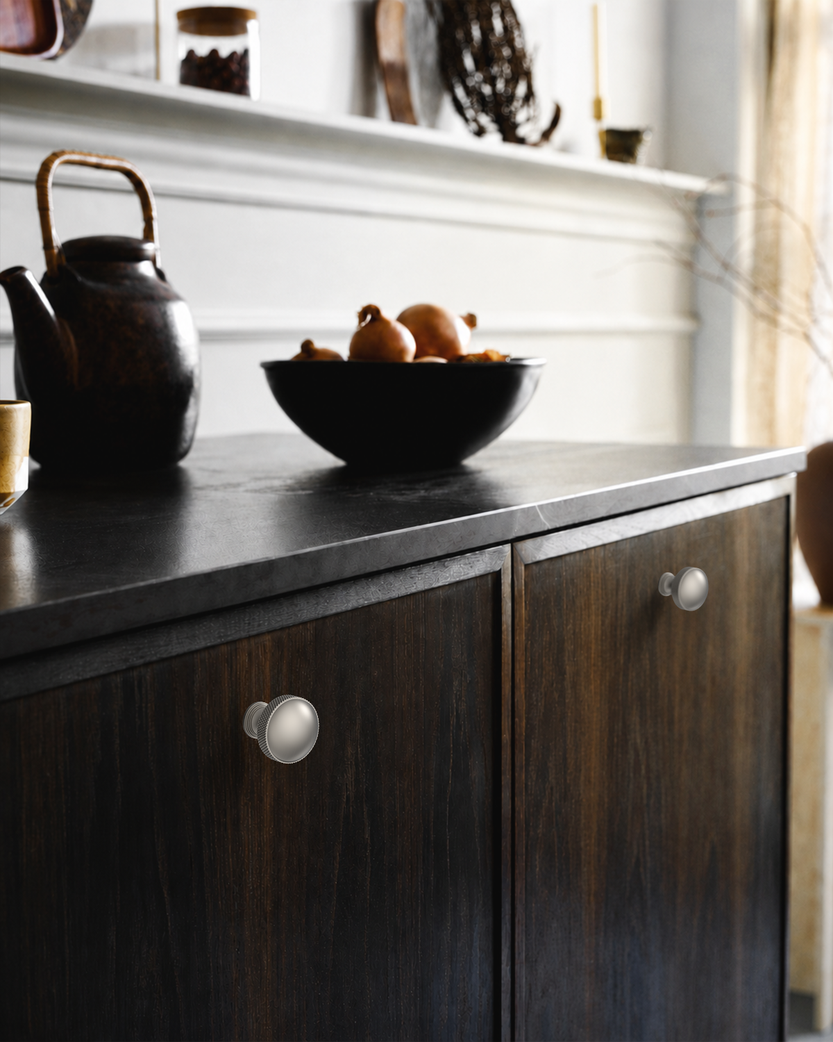DESIGN4602 Modern Organic Champagne Bronze Cabinet Knobs – Diamond Knurled Domed Drawer Pulls