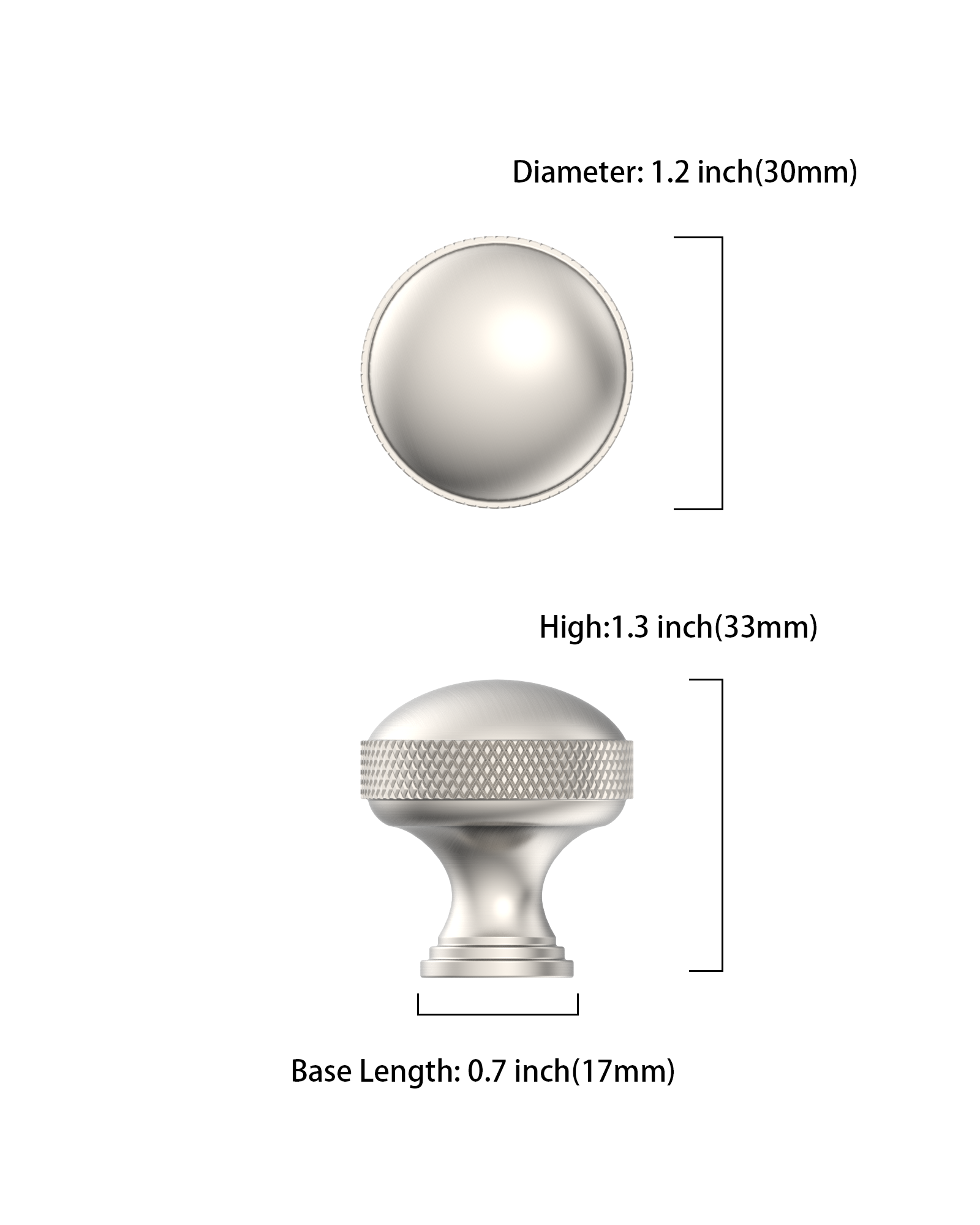 DESIGN4602 Modern Organic Champagne Bronze Cabinet Knobs – Diamond Knurled Domed Drawer Pulls