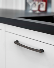 DESIGN3908 Architectural Matte Black Cabinet Pulls – Faceted Beveled Handles for Kitchen Cabinets