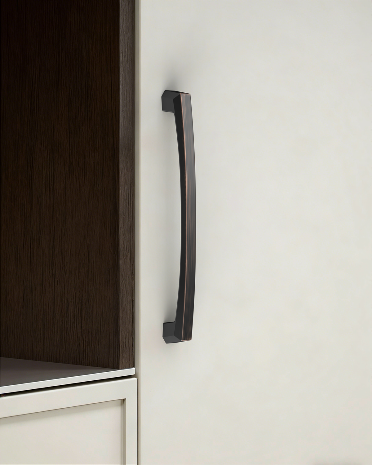 DESIGN3908 Architectural Matte Black Cabinet Pulls – Faceted Beveled Handles for Kitchen Cabinets