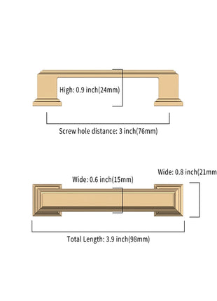 DESIGN2044 Champagne Bronze Solid Handles