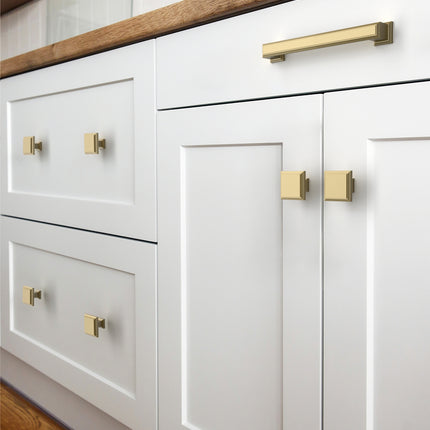 DESIGN2044 Brushed Gold Solid Knobs