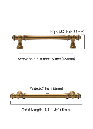 DESIGN3768 Antique Brass Solid Cabinet Pulls
