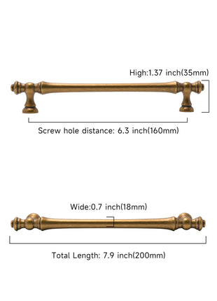 DESIGN3768 Antique Brass Solid Cabinet Pulls