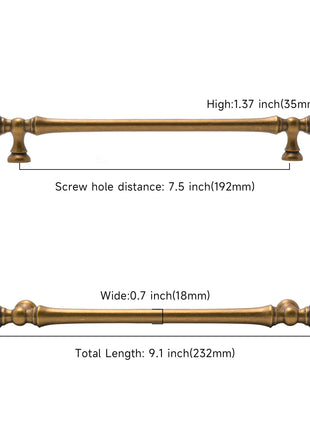 DESIGN3768 Antique Brass Solid Cabinet Pulls