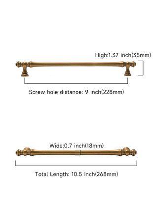 DESIGN3768 Antique Brass Solid Cabinet Pulls