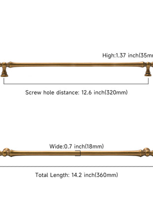 DESIGN3768 Antique Brass Solid Cabinet Pulls