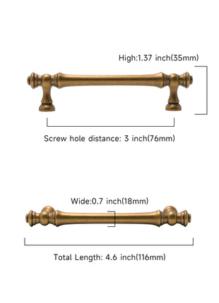 DESIGN3768 Antique Brass Solid Cabinet Pulls