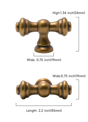DESIGN3768 Antique Brass Solid Knobs
